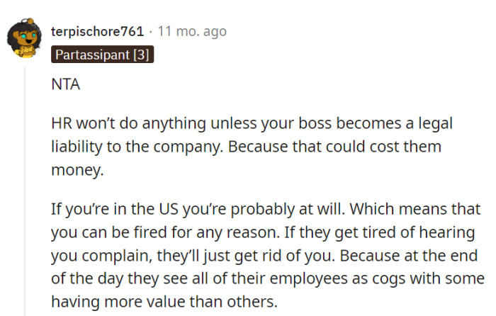 In HR's world, it's all about avoiding costly lawsuits, and at-will employment can turn anyone into a replaceable puzzle piece.