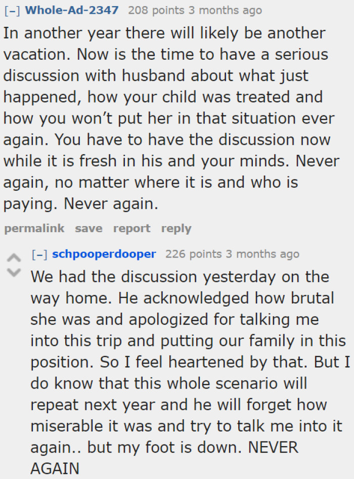 At least her husband listened to her.