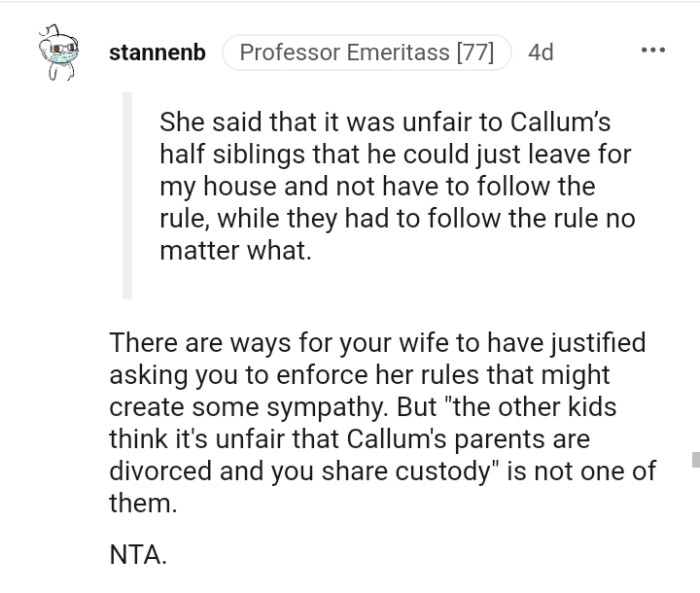 There are other ways ex-wife could have justified it