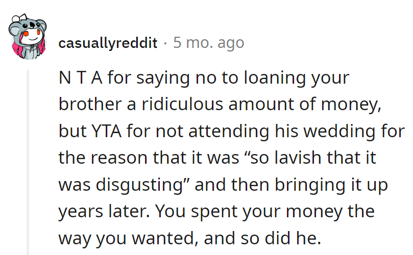 Money choices: personal. Opinions: free but costly.