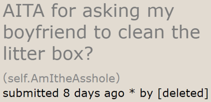 Looks like the woman doesn't recognize that her boyfriend is exhibiting weaponized incompetence.