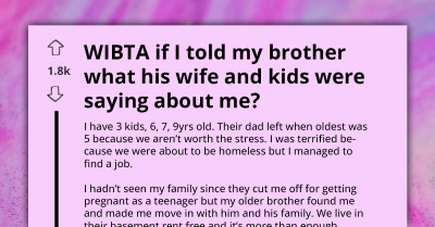 Single Mom of Three Overhears Brother's Wife Use Her as a Cautionary Tale About Teenage Pregnancy, but with Few Lies Added