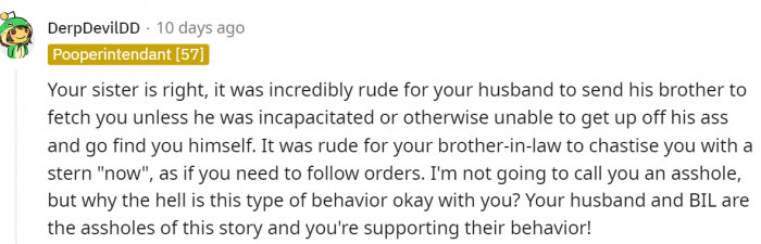 It's more of an issue that the OP is okay with the way she was spoken to.