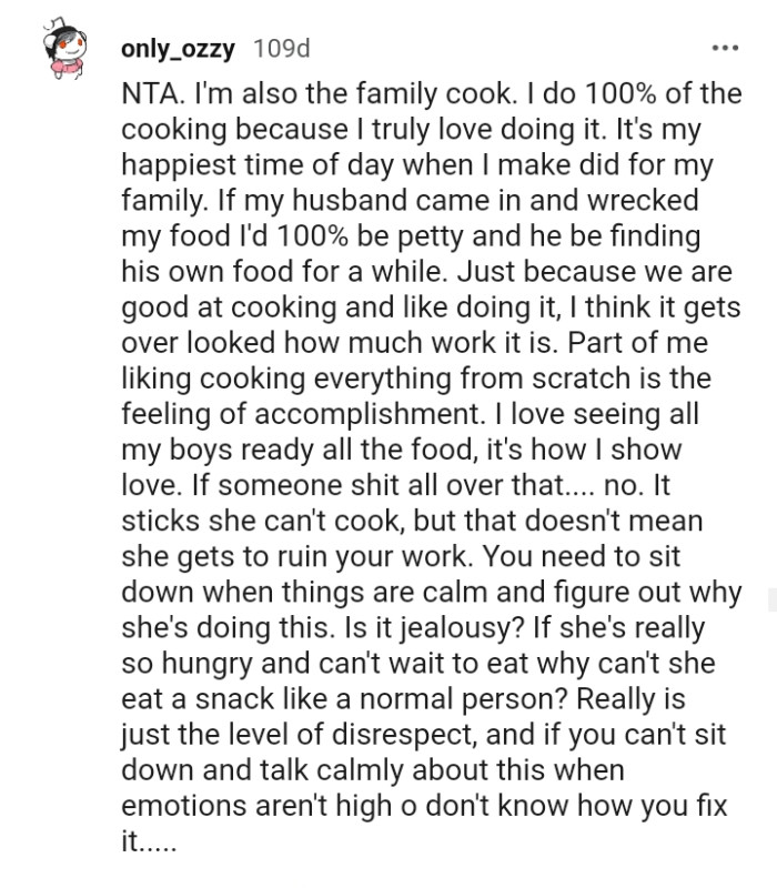 Part of this Redditor likes cooking everything from scratch