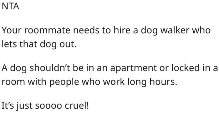 15. It's unfair to lock up a dog for hours.
