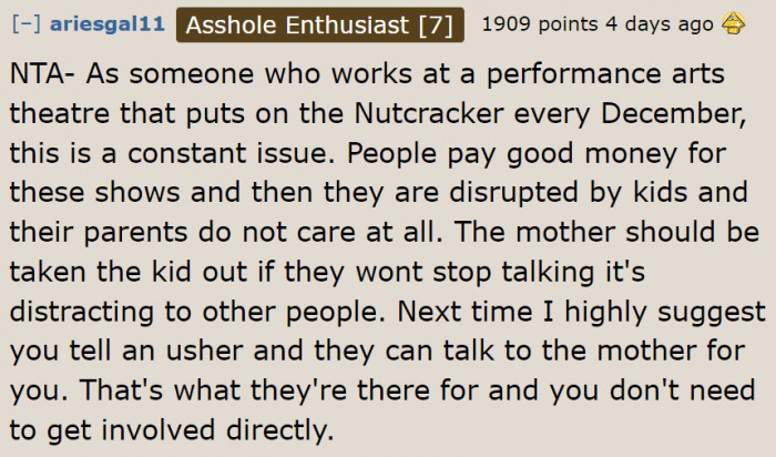 The OP could've told the usher about the problem.