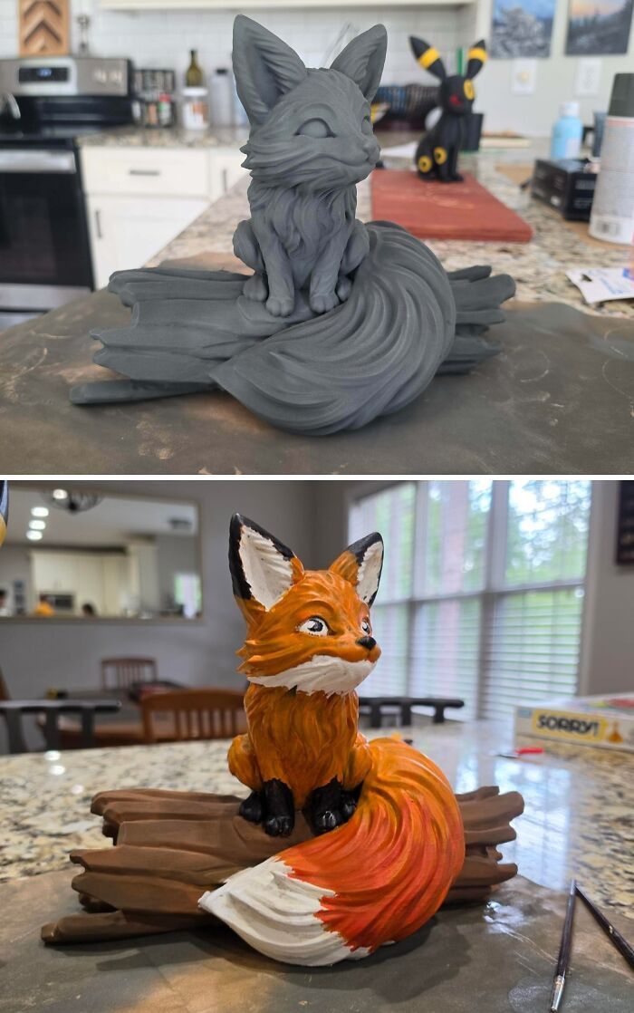 "Painted A Fox With My Sister :)"