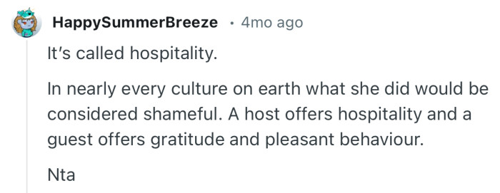 “In nearly every culture on earth what she did would be considered shameful.”