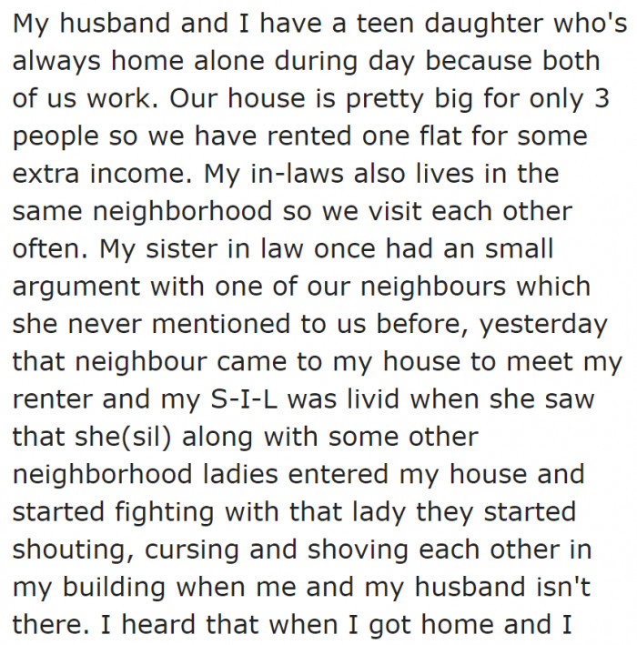 The OP's family lives near her in-laws.