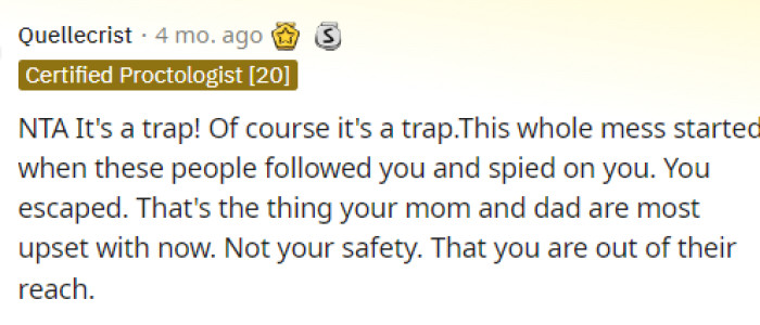 This is absolutely true because they obviously don't really care about her safety.