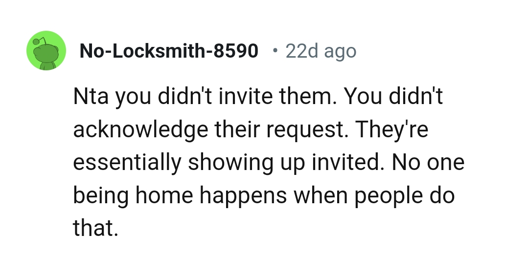 They Are Not Welcome at OP's Home