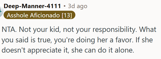 Not OP's responsibility.