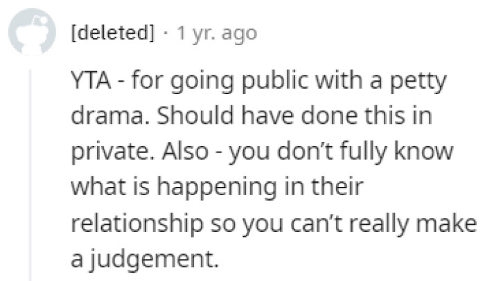 Going public with petty drama