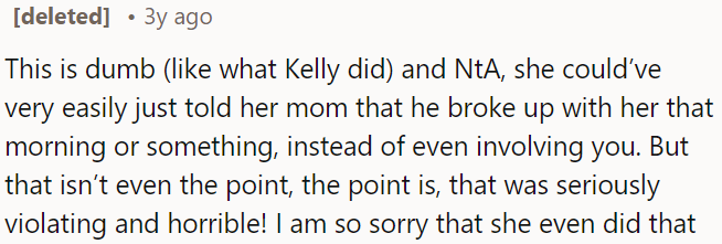 It was thoughtless and unnecessary for her to involve OP in her situation.