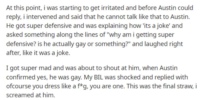 She gets into more details about what happened and how her BIL made Austin feel uncomfortable.