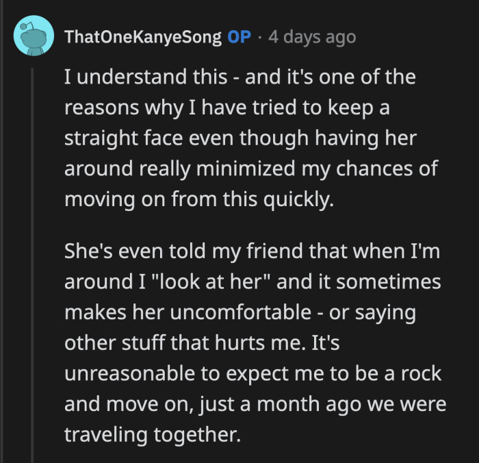 OP said the quick change in their dynamic feels like whiplash to him