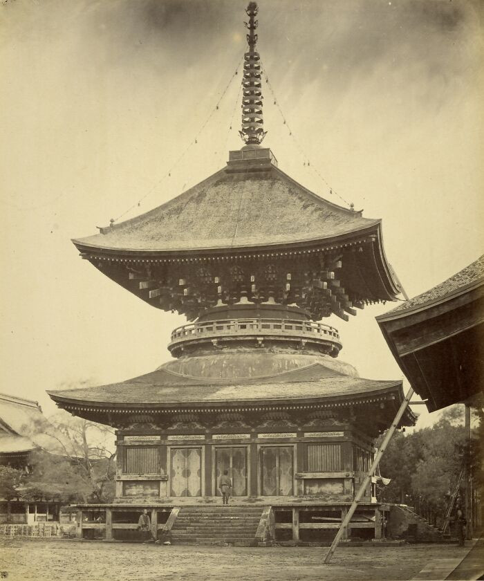 Single-Storied Pagoda, Hachiman Shrine, Kamakura, Japan. Built In 1180 And Demolished In 1870