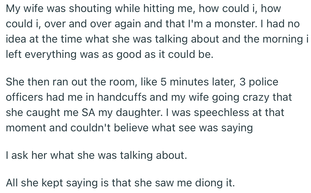 Apparently, OP’s Wife Accused Him of Sexually Assaulting Their Daughter