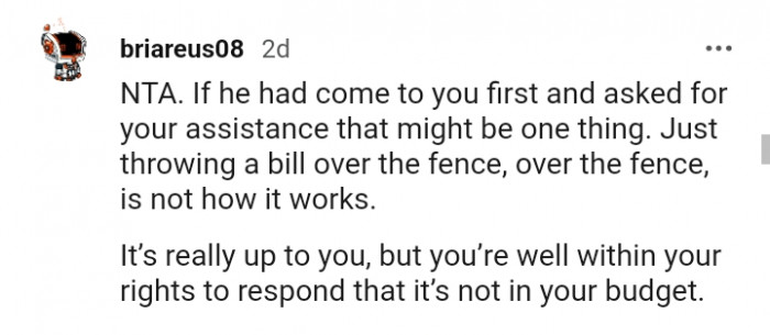 You're well within your rights to respond