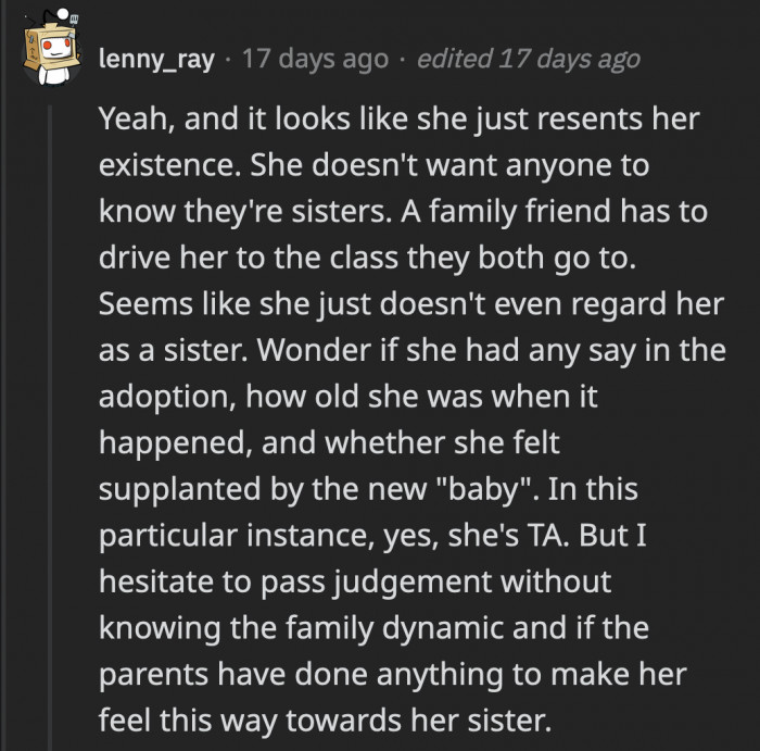OP didn’t say anything more about their family, but there are doubts if she wanted people to know that they are related