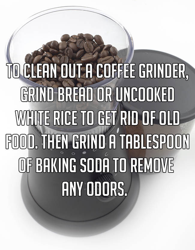 11. Clean out a coffee grinder with the ingredients you already have in your home