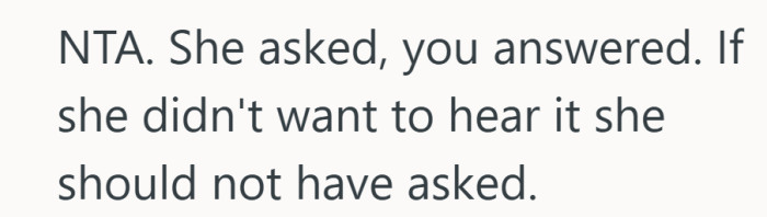 A straightforward take that puts responsibility back on the question itself.