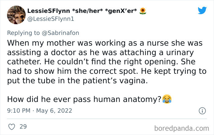 14. Good thing there was a woman assistant