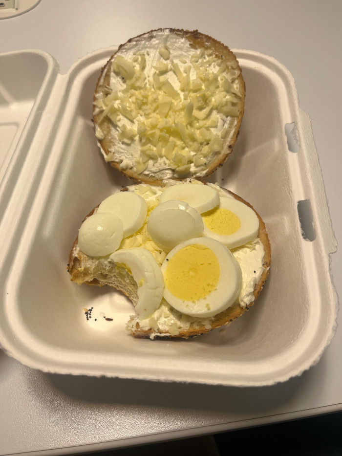 16. “I asked for an egg and cheese bagel”