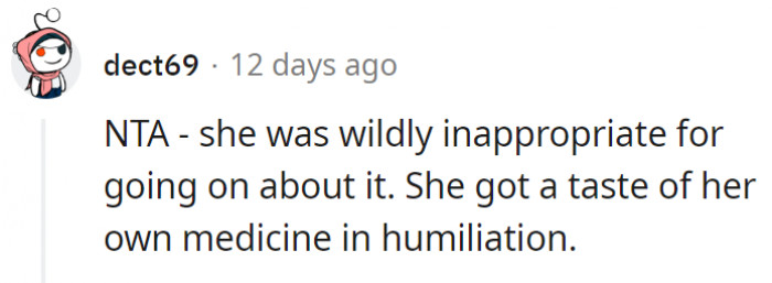 20. MIL simply got a taste of her own medicine