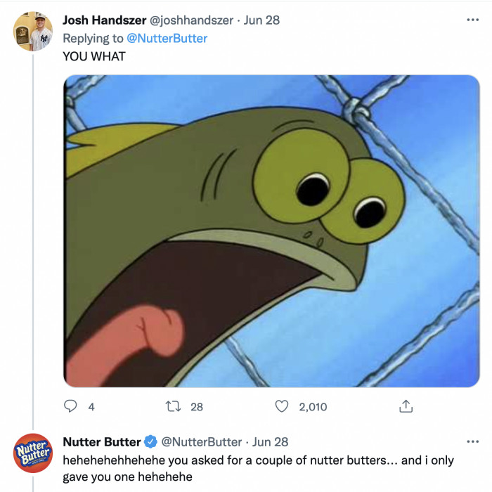 There's no stopping the Nutter Butter H-train once it really gets going