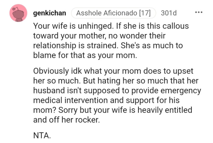 She's as much to blame for that as the mom