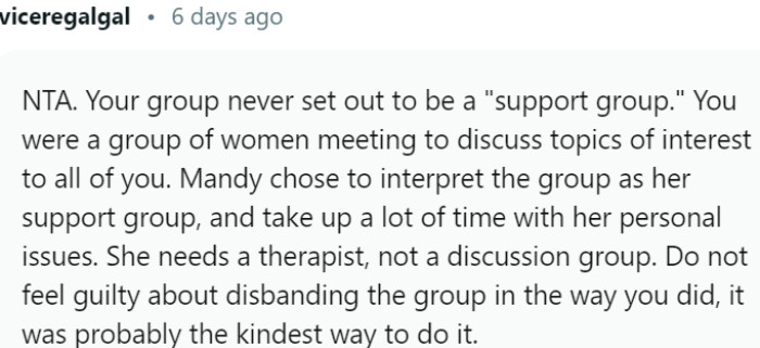 Group Never Intended to Be a Support Group