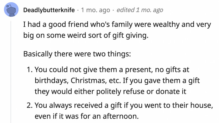 6. The kind of family who are so rich they have no concept of what's expensive