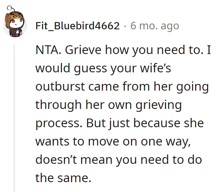 Her outburst? Likely a pit stop on her grief journey.