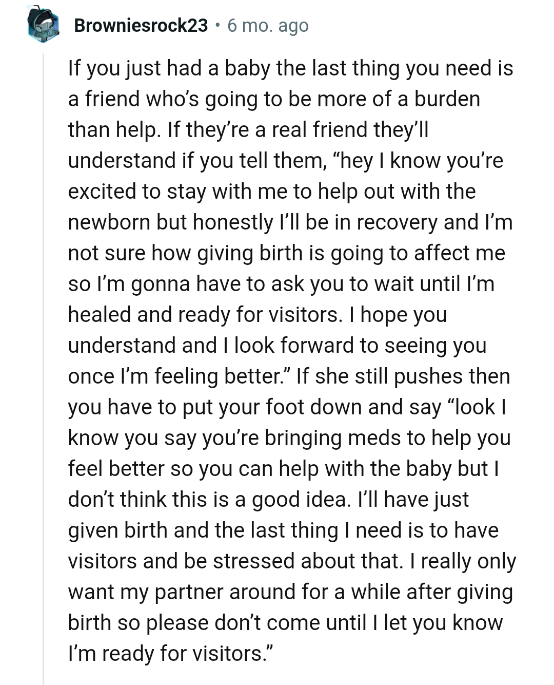 The OP has to put her foot down and say it how it is