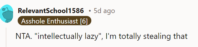 Another Redditor Agreed