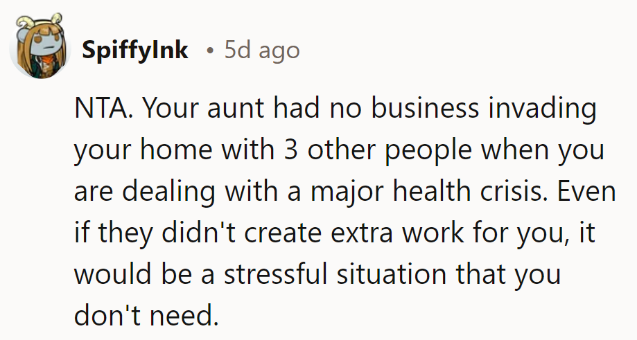 Aunt's home invasion squad? Not today, not ever!