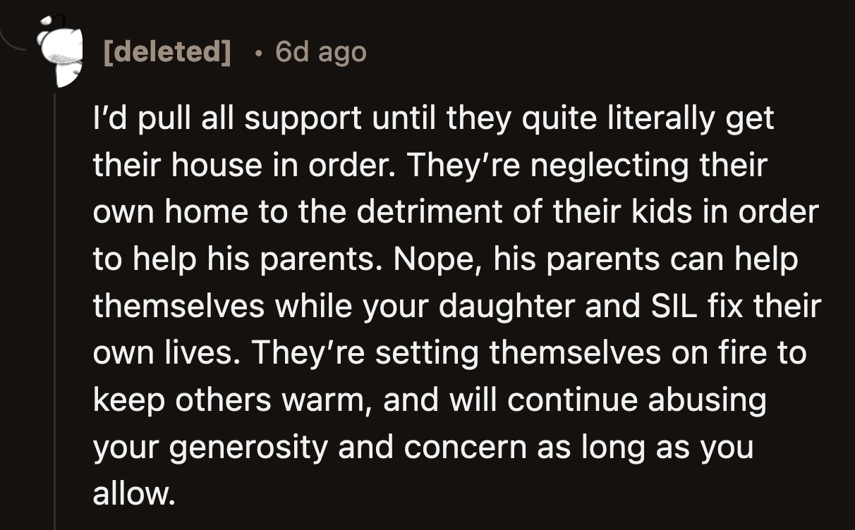 It made Redditors think that her daughter is taking advantage of OP's kindness to save face with her in-laws.