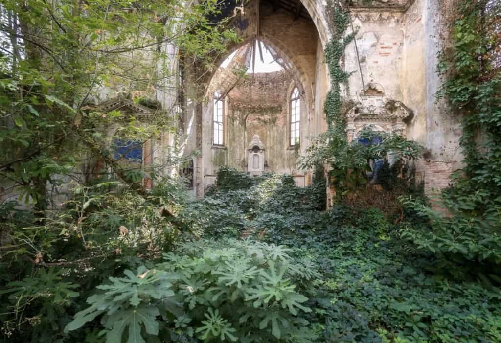 20. “Church overgrown with greenery in Italy.”