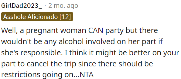 A pregnant woman can party responsibly without alcohol.