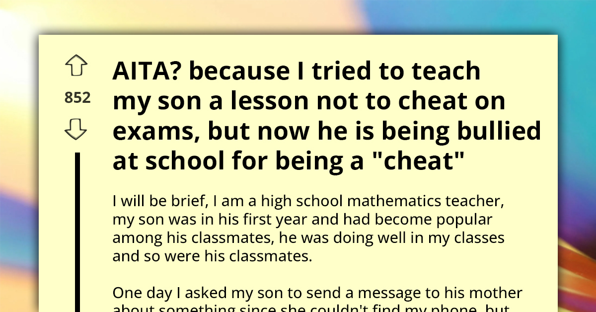 Teacher's Son Becomes Bullying Target After Father Reveals His Cheating