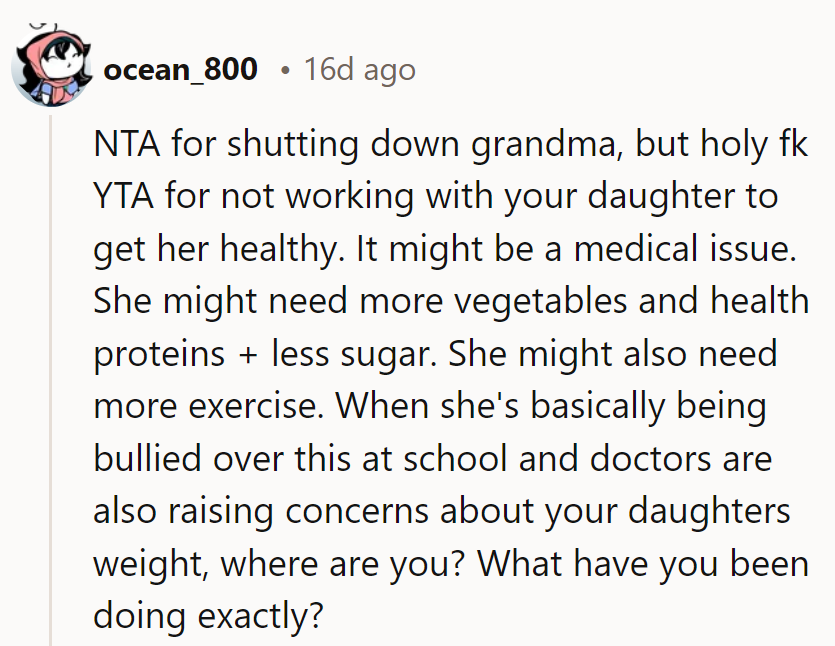 Mary shut down grandma, but seriously dropped the ball on her daughter's health—time to step up!