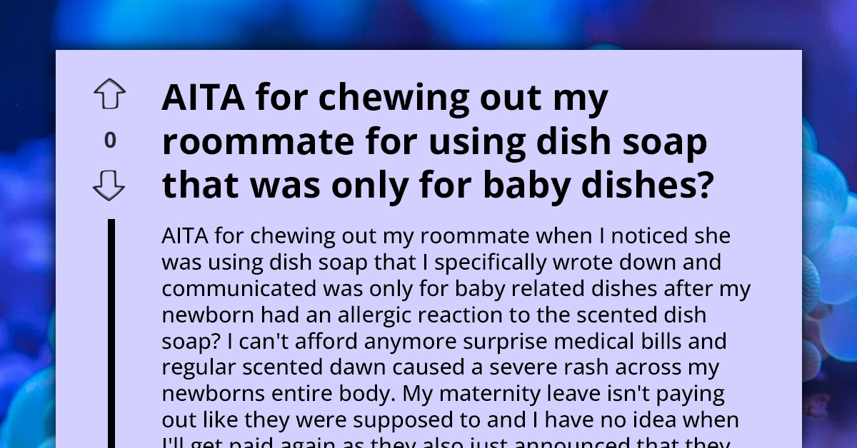Cash-Strapped Mom Upset Over Roommate Using Baby's Dish Soap, Redditors See Bigger Issues