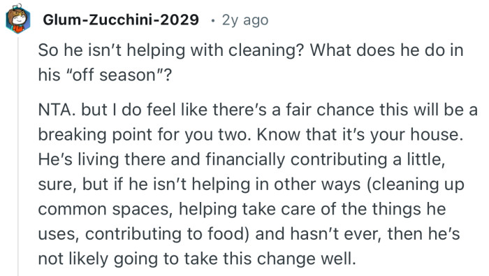 “NTA. but I do feel like there’s a fair chance this will be a breaking point for you two.”