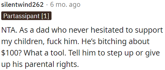 OP's brother should not complain about a small financial obligation and should fulfill his parental responsibilities.