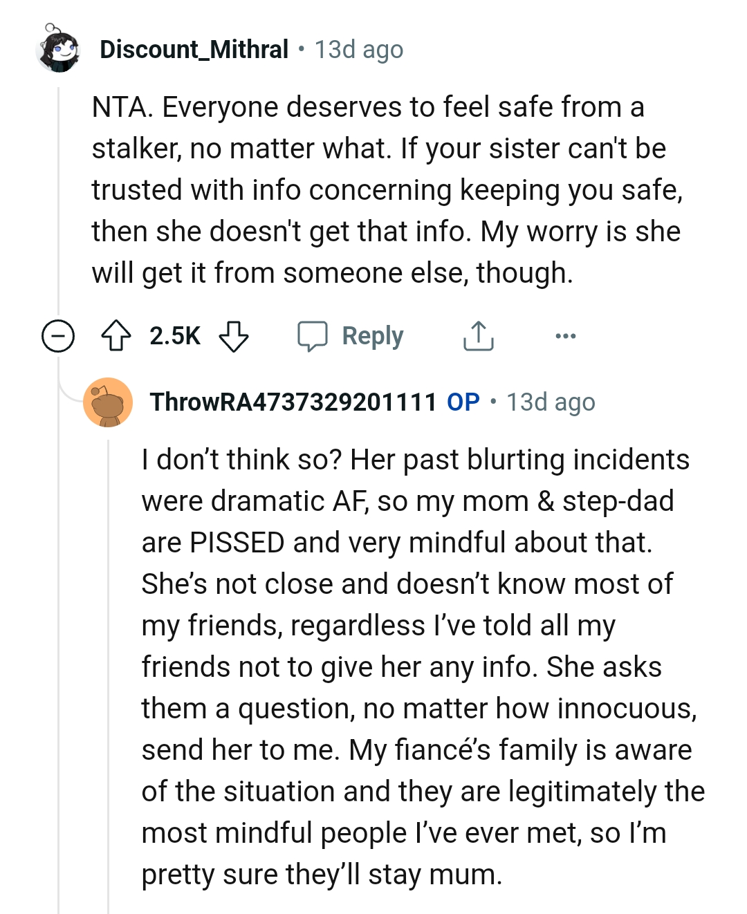 She might get it from someone else