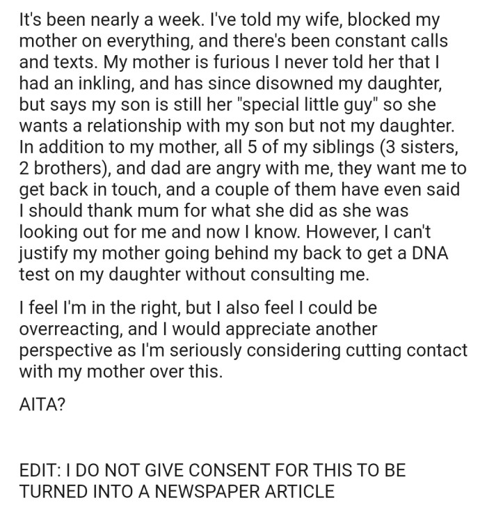 The entire family has expressed their anger at OP for kicking their mom out instead of thanking her for confirming their suspicion.