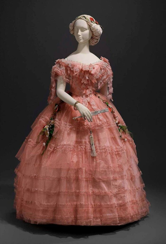 "Ball Dress, American Or French, About 1858"