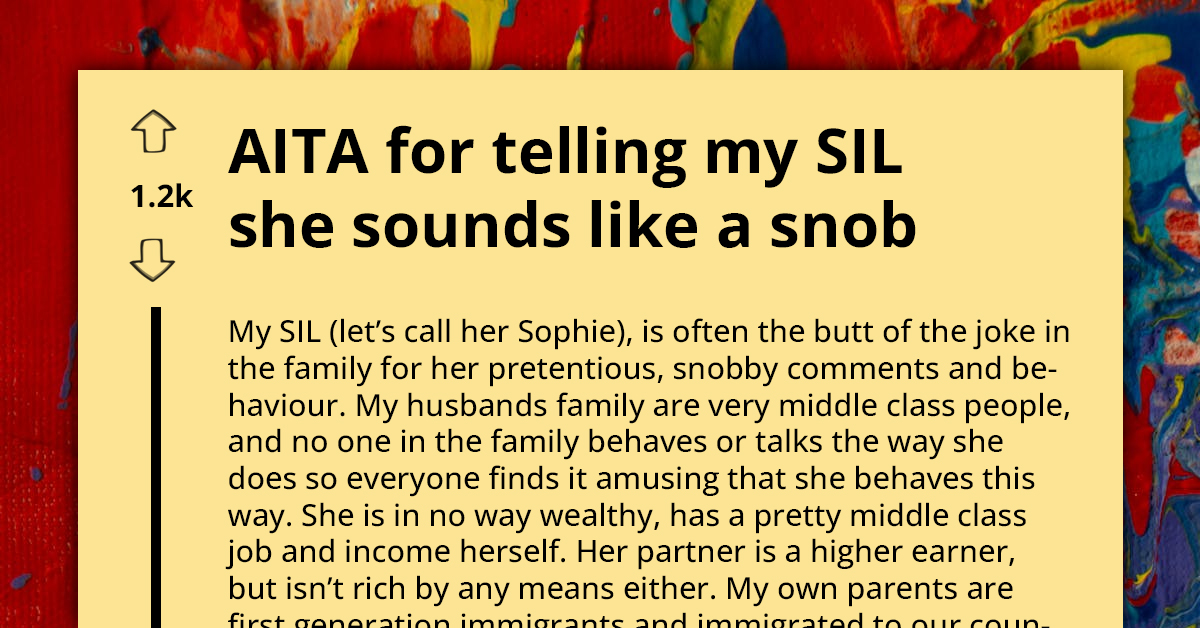 Redditor Slammed For Telling Her SIL That Her Comments Were The "Height Of Snobbery And Privilege"