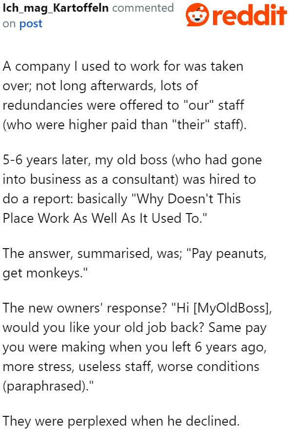 A Redditor shares a similar story.